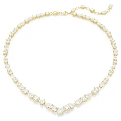 Collana Mesmera, Taglio misto, Bianca, Finitura oro 18K OS