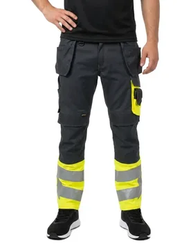 Pantalon De Travail Safe Supreme 17531 Hanging Pockets Big Dark Navy / Hi-Vis Yellow 49 - MASCOT - FashionsVida