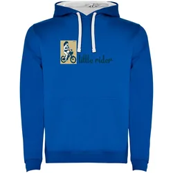 Felpa Con Cappuccio Little Rider Two-colour Royal Blue / White