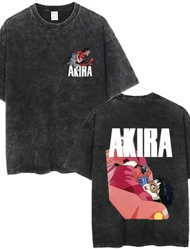 Japanese Science Fiction Cartoon Movie Anime Akira Shotaro Kaneda Vintage Washed T Shirt Men's Clothing 90s Oversized T-shirts - Aliexpress - FashionsVida
