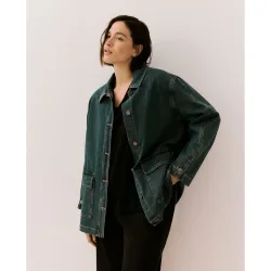 Chaqueta denim lisa de mujer