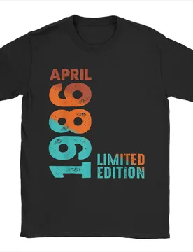 Limited Edition 1986 April 1986 T Shirt for Men 100% Cotton Funny T-Shirt O Neck Tees Short Sleeve Tops Plus Size - Aliexpress - FashionsVida