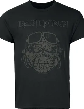 T-Shirt - Aces High Face V1 - S bis 5XL - für Männer - Größe XXL - schwarz - Lizenziertes Merchandise! - Männer - male - Iron Maiden - FashionsVida