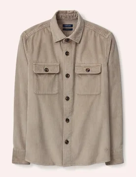 Overshirt aus Breitcord, Regular Fit#noch offen: Größenlauf, Farbe Beige, 41/42, weicher Breitcord moderne Hemdjacke Herren - Walbusch - FashionsVida