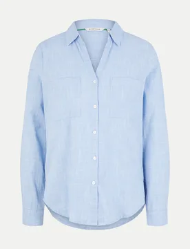 Bluse mit Brusttaschen Blau 40 - Tom Tailor Casual - FashionsVida