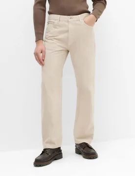 Authentic Relaxed Straight Fit Rigid Jeans Sand male - M&S - FashionsVida