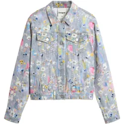 Cazadora de mujer denim estampada