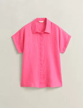 LINEN CAP SLEEVE SHIRT female - 36 - FashionsVida