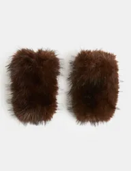 M&S Faux Fur Cuffs Brown female