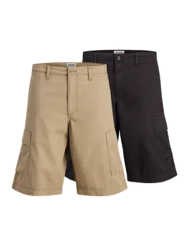 Pack Pure Cotton Cargo Shorts Black male - Jack & jones - FashionsVida