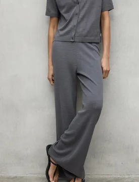 Pantalón recto de mujer con cintura ajustable con banda elástica - Ecoalf - FashionsVida