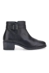 Stivaletti neri in pelle con fibbia laterale 853065 40