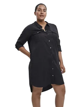 Robe à Manches Longues Sila Mix Black 52 - Vero Moda Curve - FashionsVida