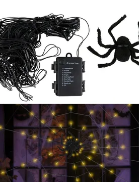 LED-Spinnennetz mit Spinne für Halloween - 3Pagen - FashionsVida