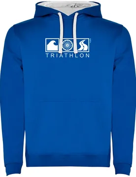 Felpa Con Cappuccio Triathlon Two-colour Royal Blue / White M - Kruskis - FashionsVida