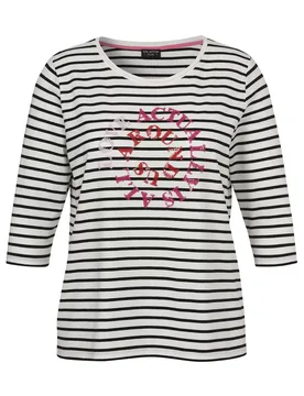 T-Shirt Rundhals 3/4 Arm Motiv female - 48 - FashionsVida