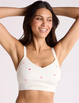 Embroidered Maternity Nursing Bralette Ivory Mix female - Boux Avenue - FashionsVida