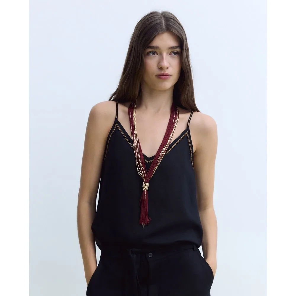 Top de lino de mujer en color liso - Stella Rittwagen - FashionsVida
