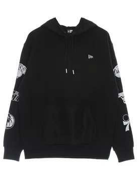 Felpa Cappuccio Uomo Nba Distressed Sleeve Print Hoodie Black - New era - FashionsVida