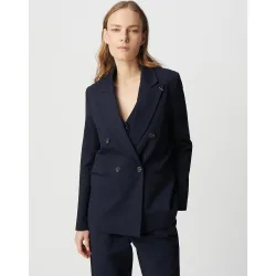Blazer de mujer cruzada de corte amplio en punto milano