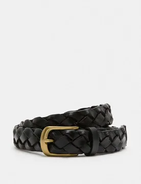 M&S Leather Braided Belt Black male - M&S - FashionsVida
