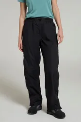 Downpour Womens Waterproof Trousers - Black - Black - Size: 8
