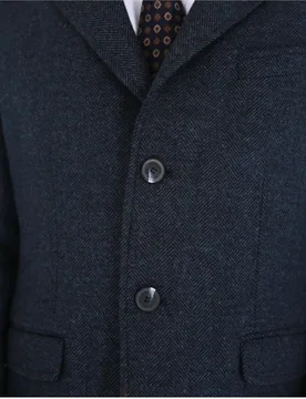 Abrigo de hombre en azul oscuro - Wickett Jones - FashionsVida