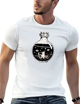 Kraken in a bottle tattoo sketch T-Shirt Plus Size All Match Tee Shirt - Aliexpress - FashionsVida