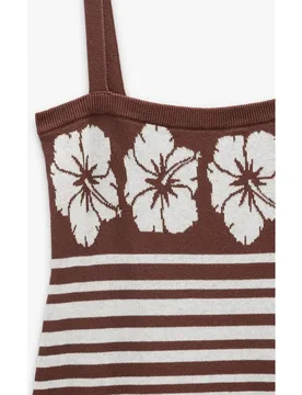 Vestido corto de tirantes con estampado de rayas - Parfois - FashionsVida
