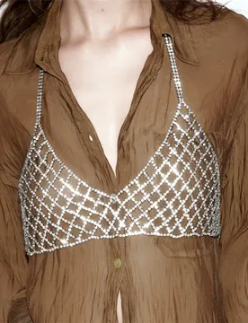 Exquisite Fashion Sparkling Rhinestone Mesh Chest Chain Boho Summer Beach Ball Crystal Sling Bra Body Chain Jewelry Accessories - Aliexpress - FashionsVida
