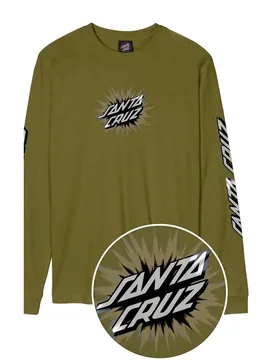 T-shirt à Manches Longues Burst Oval Dot Front Sea Kelp M - Santa Cruz - FashionsVida