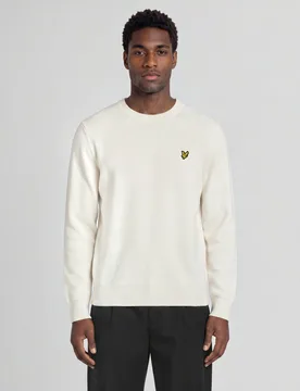 Men's UV Reactive Relaxed Crew Neck Jumper White / Washed Purple - Lyle & Scott - FashionsVida