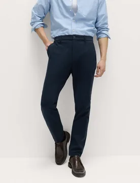 The Ultimate Slim Fit Twill Chinos Navy male - M&S - FashionsVida