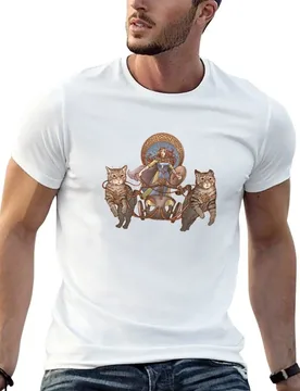 Freya Driving Her Cat Chariot Classic T-Shirt man t shirt luxury cotton t shirts man 100% mens graphic t shirts T-shirt - Aliexpress - FashionsVida
