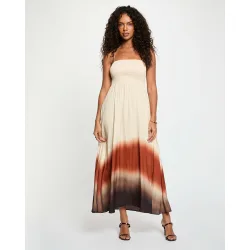 Vestido largo con estampado tye-dye