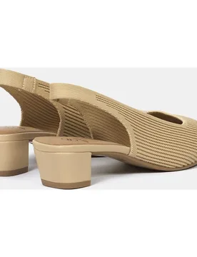 Zapatos de salón finha de mujer en tejido reciclado negro - Miss Elastic - FashionsVida