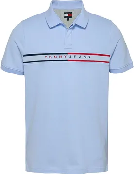 Polo A Maniche Corte Chest Flag Slim Fit Sweet Blue M - Tommy Jeans - FashionsVida