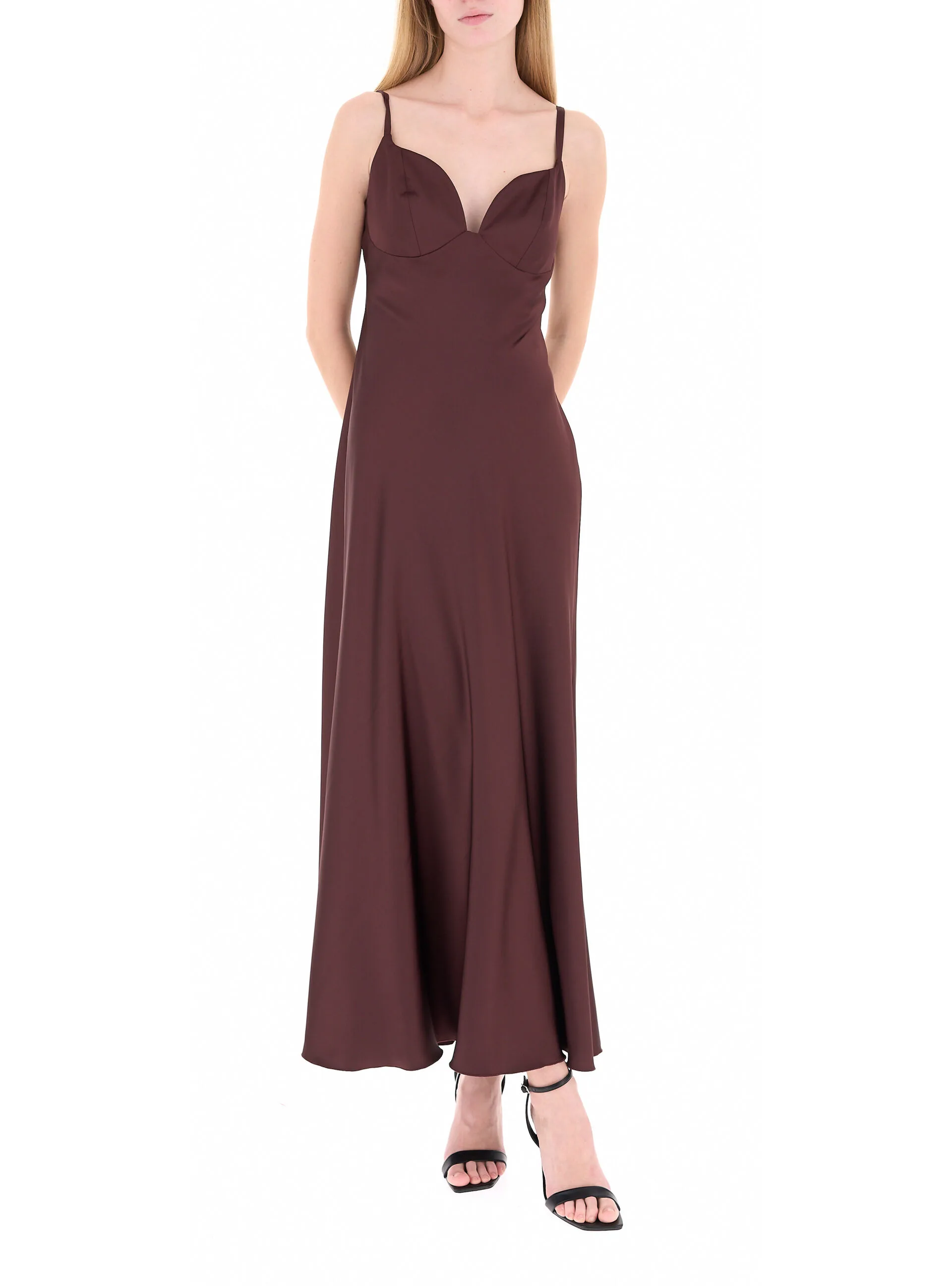 Abito scollo a cuore MARRONE XL - Rinascimento - FashionsVida