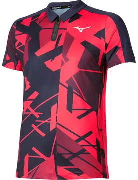 Daybreakers Shadow Short Sleeve Polo Vibrant Red L - Mizuno - FashionsVida
