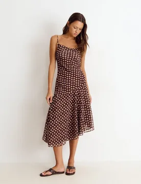 Vestido largo de tirantes de topos - Brownie - FashionsVida