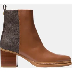 Botines Lex de mujer con combinación de estampado de logotipo chocolate con tacón bloque