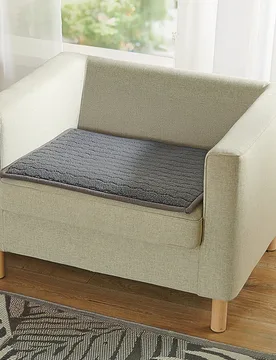 Sessel-Sitzauflage mit Teddy-Fleece dunkelgrau - Eldo - FashionsVida