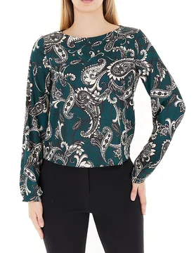 Blusa girocollo PETROLIO L - Rinascimento - FashionsVida