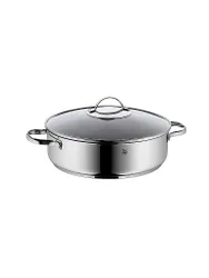 Servier-Schmorpfanne mit Glasdeckel 28cm silber