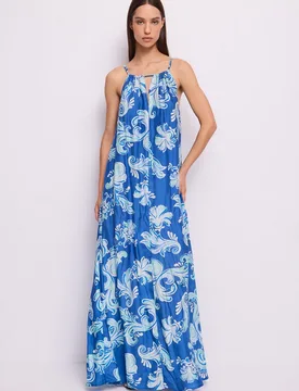 Abito con stampa donna azzurro - Gaudi - FashionsVida