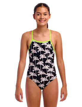 Strapped In One Piece Swimsuit Palm Night 8 Years Girls - Funkita - FashionsVida