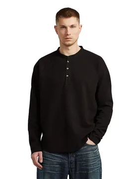 T-shirt à Manches Longues Waffle Dark Black S - G-Star - FashionsVida