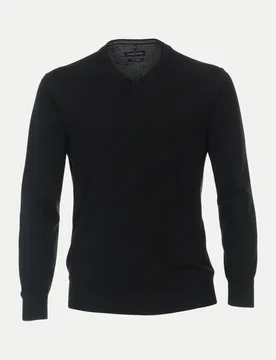 Pullover mit V-Ausschnitt Schwarz XL - Casamoda - FashionsVida