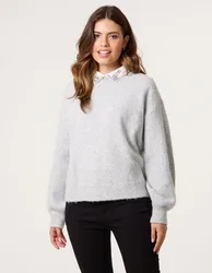 Peter Pan Embellished Jumper - M/L / GREY - female
