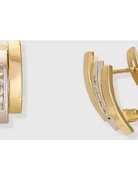 Pendientes de oro bicolor y circonitas - El Corte Inglés - FashionsVida
